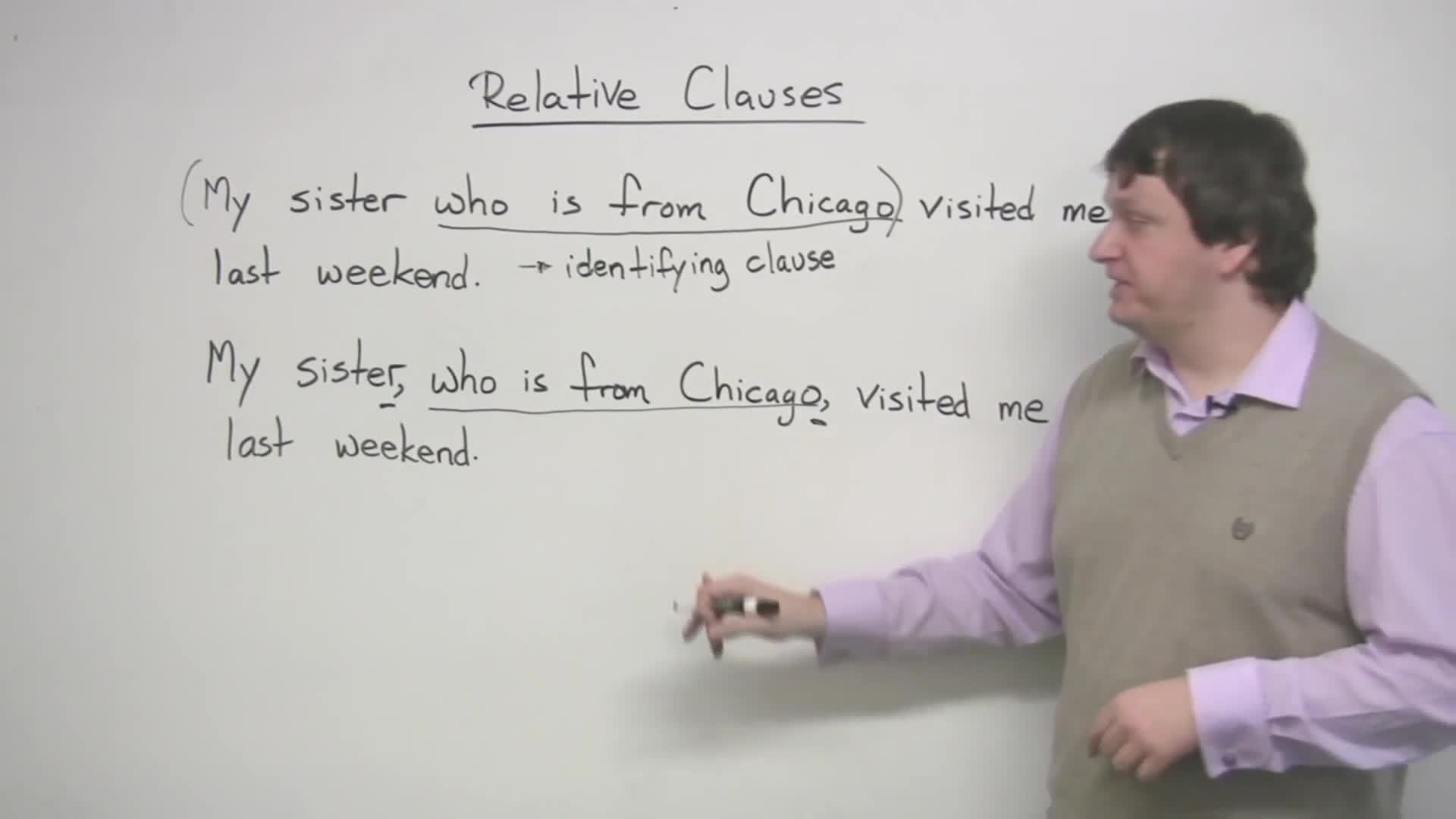 Writing - Relative Clauses overview